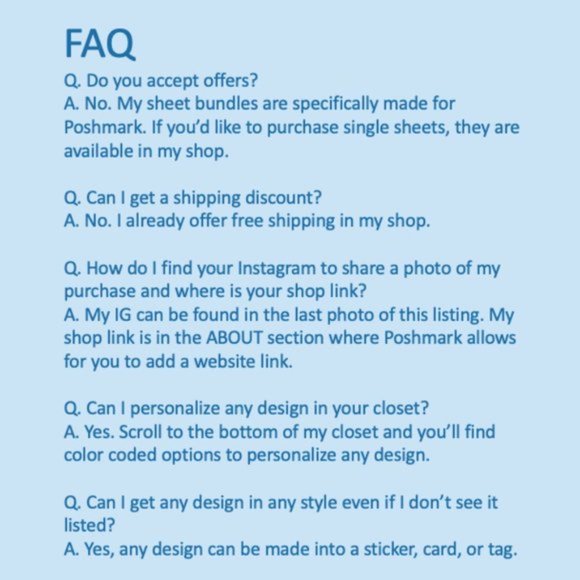 LB073 Custom Poshmark Stickers Shipping Supplies Personalizable [PriceFirm] - Picture 9 of 10